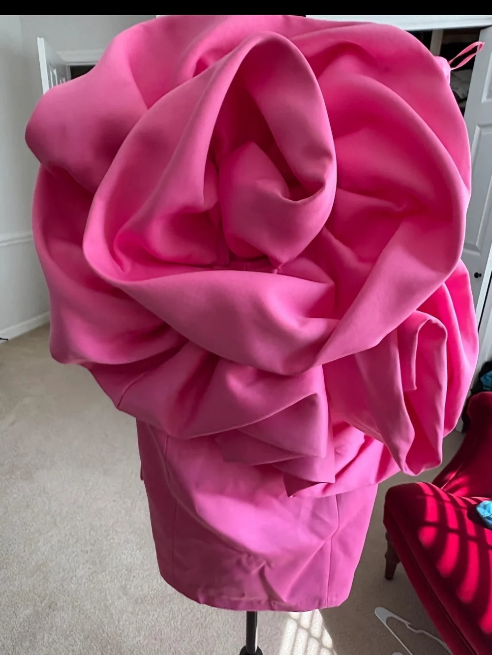 Zara Voluminous Flower Dress Pink Size M